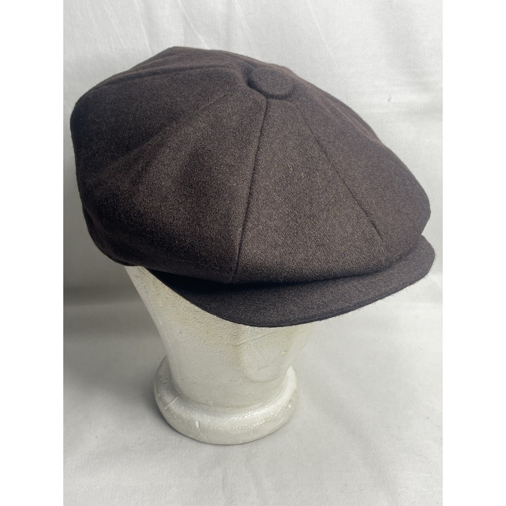 Epoch Hats Company Cabbie Cap Size Medium 100% Wool Solid Dark Brown Newsboy Hat